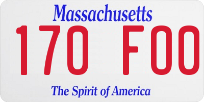 MA license plate 170FO0