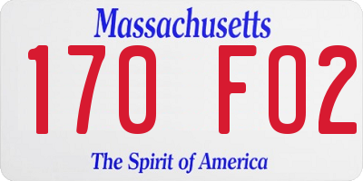 MA license plate 170FO2