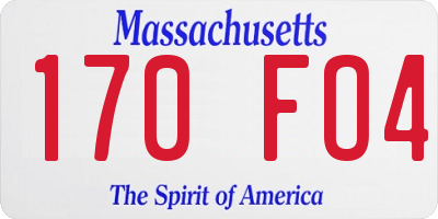 MA license plate 170FO4