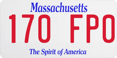 MA license plate 170FP0