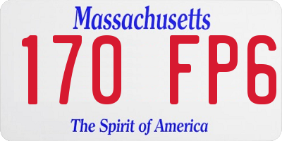 MA license plate 170FP6