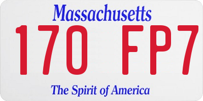 MA license plate 170FP7