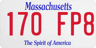 MA license plate 170FP8