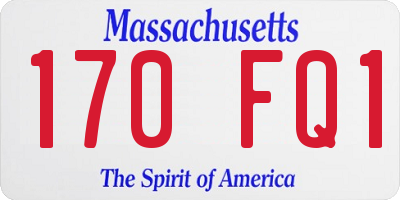 MA license plate 170FQ1