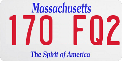 MA license plate 170FQ2