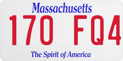 MA license plate 170FQ4