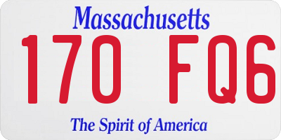 MA license plate 170FQ6