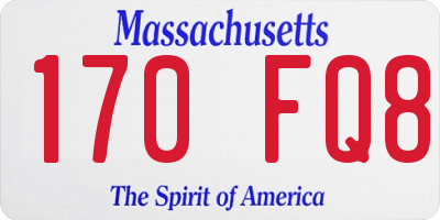 MA license plate 170FQ8