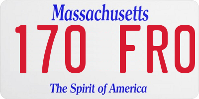 MA license plate 170FR0