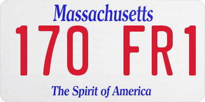 MA license plate 170FR1