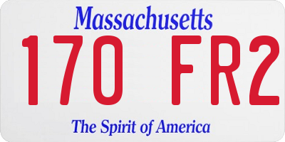 MA license plate 170FR2