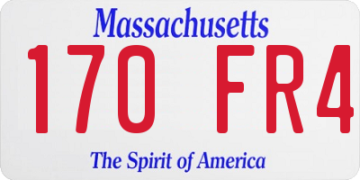 MA license plate 170FR4