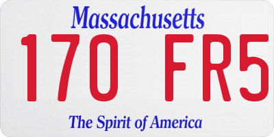 MA license plate 170FR5