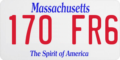 MA license plate 170FR6