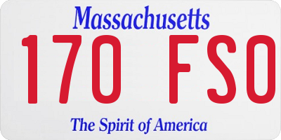 MA license plate 170FS0