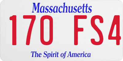 MA license plate 170FS4