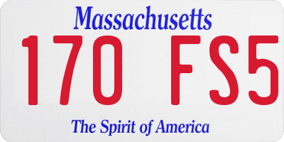 MA license plate 170FS5