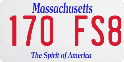 MA license plate 170FS8