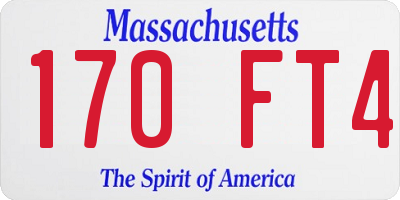 MA license plate 170FT4