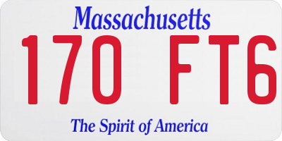 MA license plate 170FT6