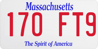 MA license plate 170FT9