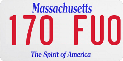 MA license plate 170FU0
