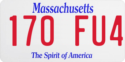 MA license plate 170FU4