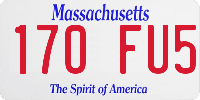 MA license plate 170FU5