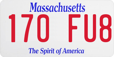 MA license plate 170FU8