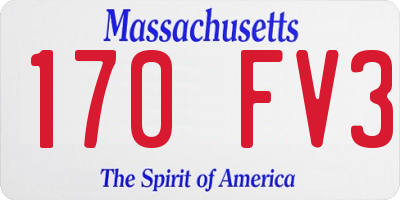 MA license plate 170FV3