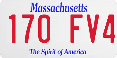 MA license plate 170FV4