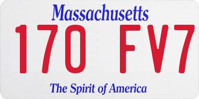 MA license plate 170FV7