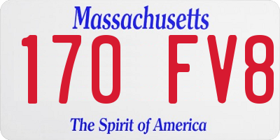 MA license plate 170FV8