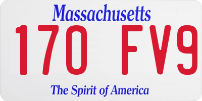 MA license plate 170FV9
