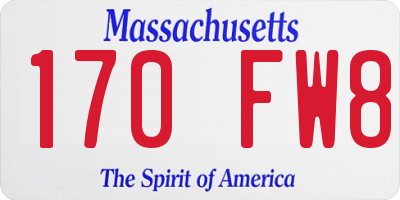 MA license plate 170FW8