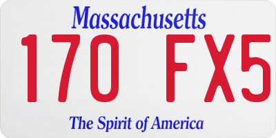 MA license plate 170FX5