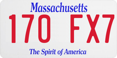 MA license plate 170FX7