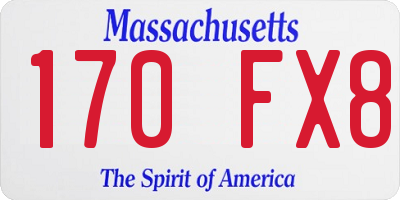 MA license plate 170FX8