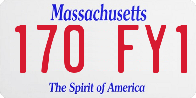 MA license plate 170FY1