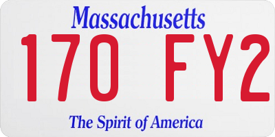 MA license plate 170FY2