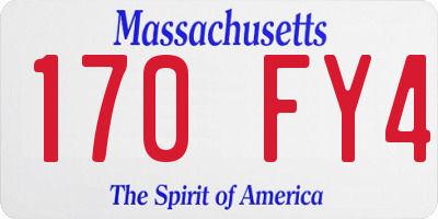 MA license plate 170FY4