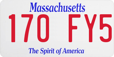 MA license plate 170FY5