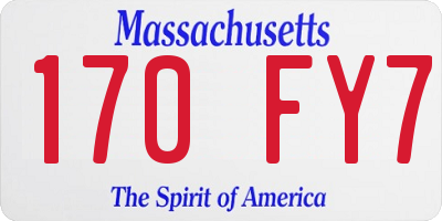 MA license plate 170FY7
