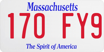 MA license plate 170FY9
