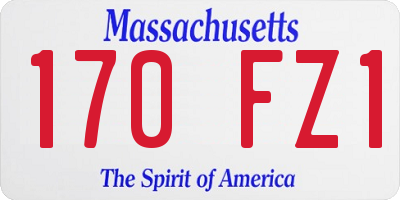 MA license plate 170FZ1