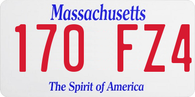 MA license plate 170FZ4