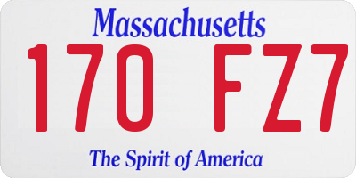 MA license plate 170FZ7