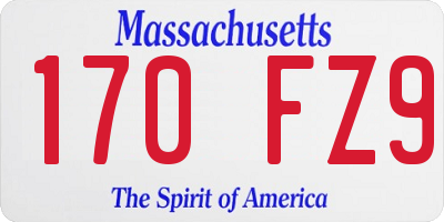 MA license plate 170FZ9
