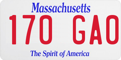 MA license plate 170GA0