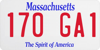 MA license plate 170GA1